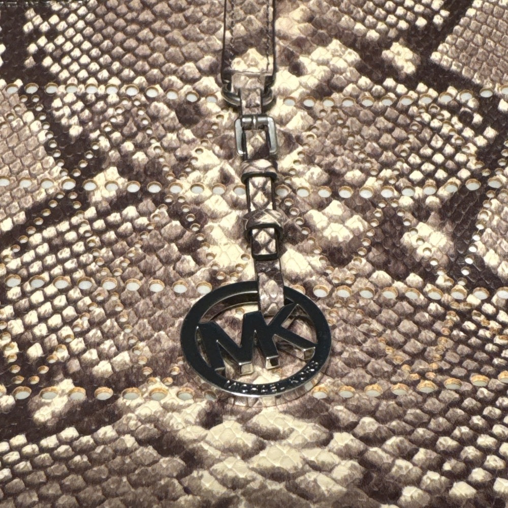 Michael Kors Women's Snakeskin Tote Handbag Purse - Picture 2 of 11